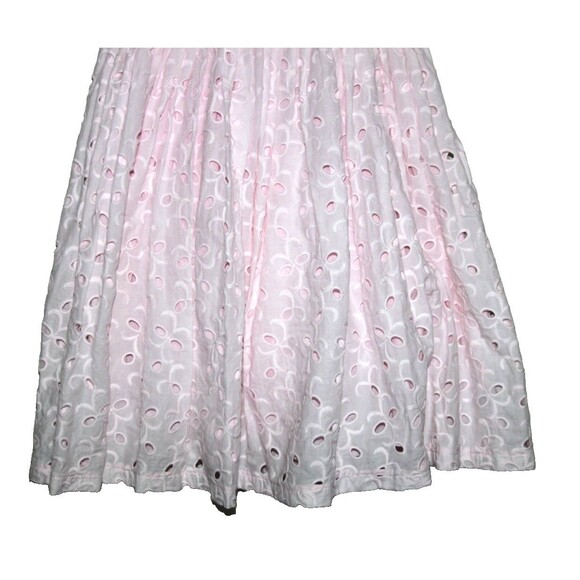 Kaya & Sloane Fit Flare Women's Pink Eyelet Cap Sleeve Dress Romantic Spring Sm - Picture 3 of 7